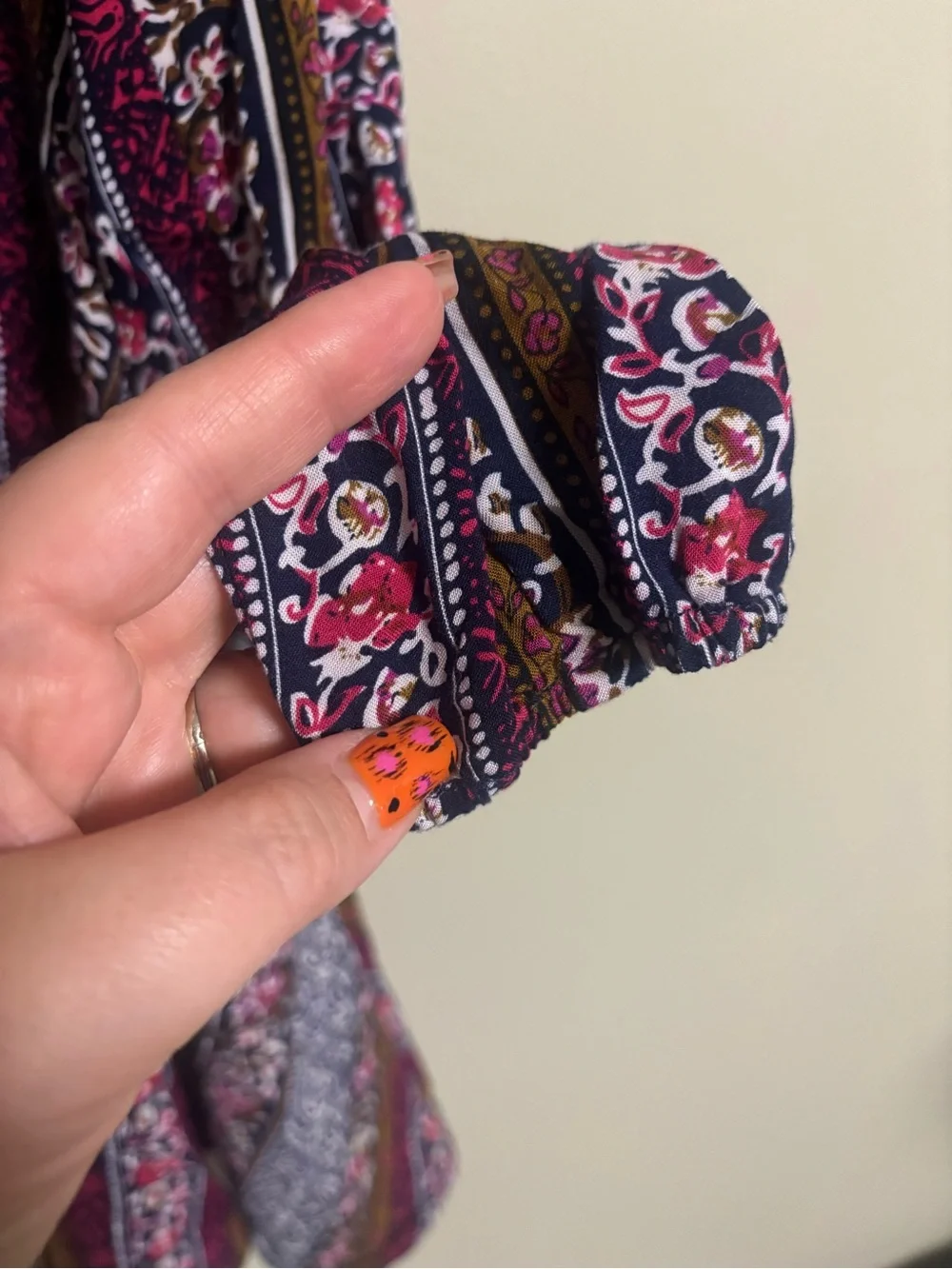Natural Life Shirt Dress Size Medium Floral Boho Patchwork Cottage Indie Artsy